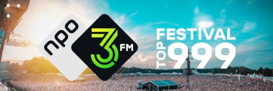 Nederlandse artiesten prominent in top 10 van 3FM Festival Top 999